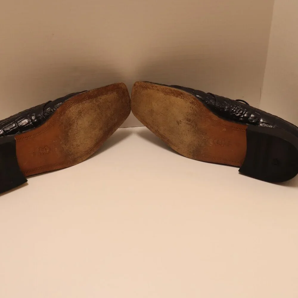 Giorgio Brutini‎ Men's Dress Shoes Woven Black Leather Shoes Size 11M NO 934493